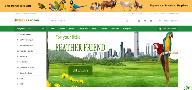 Aviary Pakistan Online Pet Shops hero image