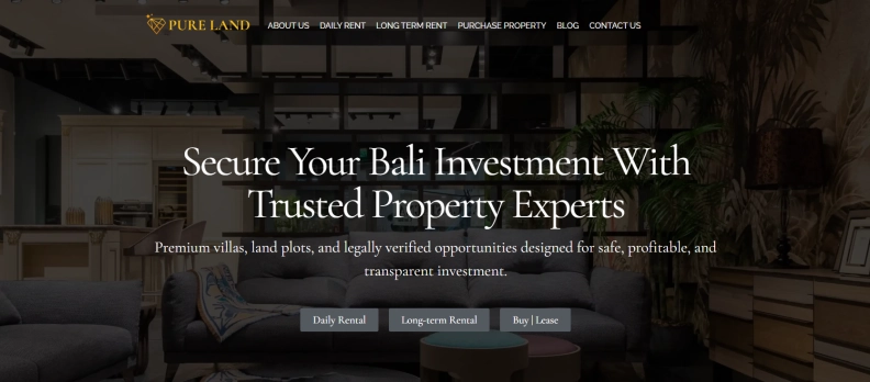 Pure Land Bali - Properties hero image