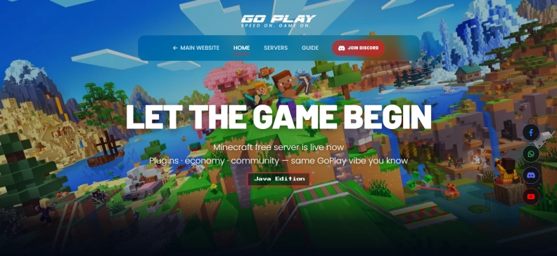 GoPlay Minecraft Hosting hero image