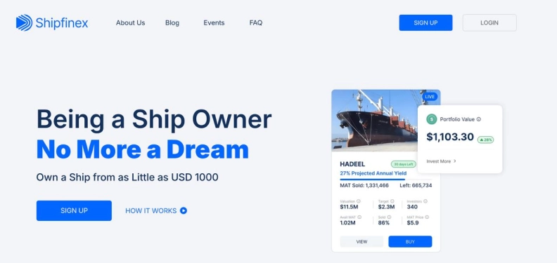 Shipfinex hero image